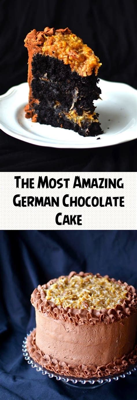 Combine flour, baking soda and salt; The Most Amazing German Chocolate Cake #germancake # ...