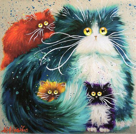 Psychedelic Funny Cat Paintings By Kim Haskins