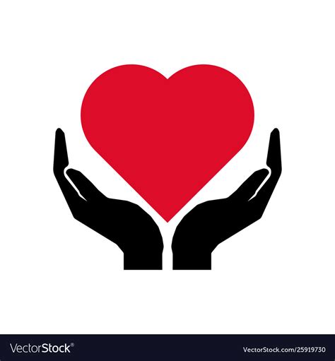 Take Care Heart Sign Hands Hugging Royalty Free Vector Image