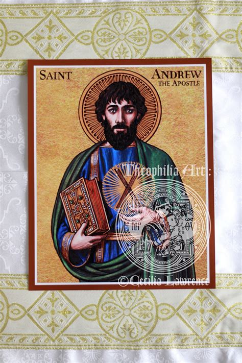 Saint Andrew The Apostle Icon Theophilia Catholic Art Print Etsy Uk
