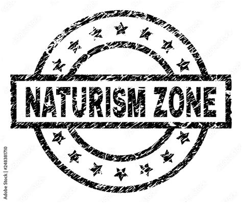 Naturism Zone Stamp Seal Watermark With Distress Style Designed With