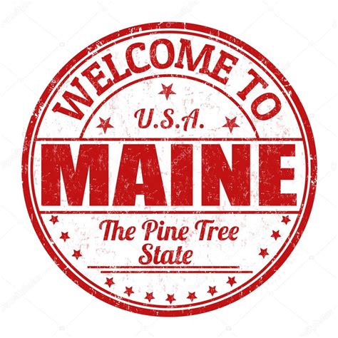 Welcome To Maine Stamp — Stock Vector © Roxanabalint 52570013