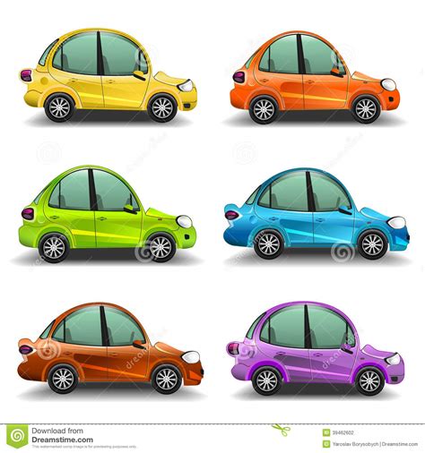 Colorful Cartoon Cars Stock Vector Illustration Of
