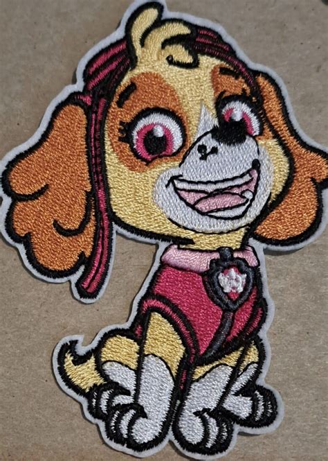 Paw Patrol Skye Embroidered Iron On Patch