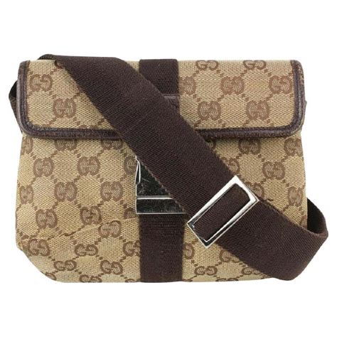 Gucci Brown Monogram Gg Waist Pouch Belt Bag Fanny Pack 150ggs729 At 1stdibs