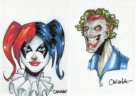 Head Sketch Commission Harley Quinn Joker New52 By Spideycreed On