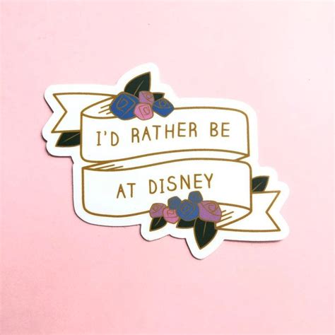 Id Rather Be At Disney Cute Vinyl Small Sticker Design Etsy Laptop