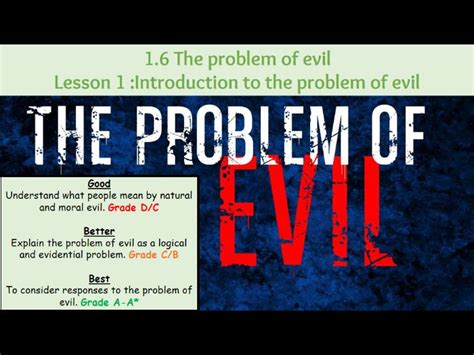 Lesson 1 Introduction To The Problem Of Evil And Suffering Ocr A