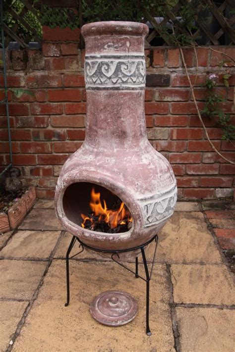 Large Red Clay Chimenea Large Clay Wave Chiminea Patio Heater Fire Bowl