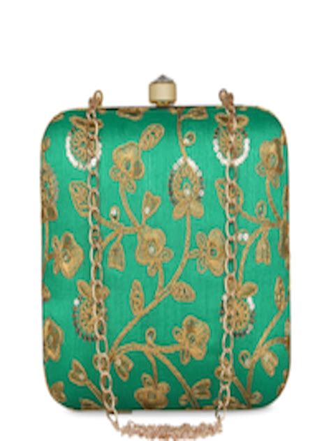Buy Anekaant Green Embroidered Clutch Clutches For Women 11105122