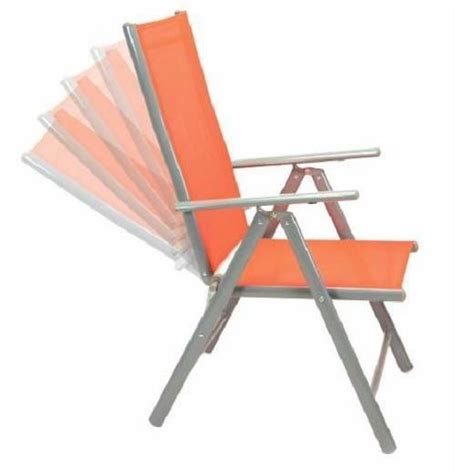 4 fauteuils pliant Orange réglable en alu textilene  Achat/Vente