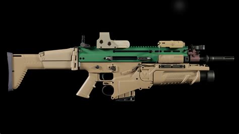 FN SCAR-H 3D Model With Equipments 3D model MAX OBJ 3DS FBX C4D