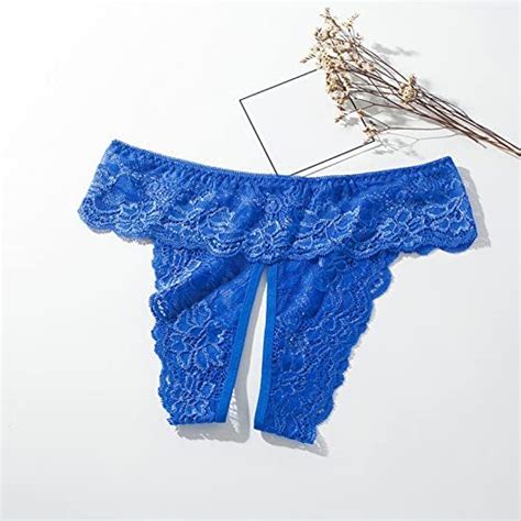 Women Open Butt Panties Crotchless Sexy Mesh Briefs See Through Lingerie Lace Trim