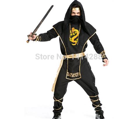 Free Shipping Adult Ninja Costumes For Men Killer Clothes Set Halloween
