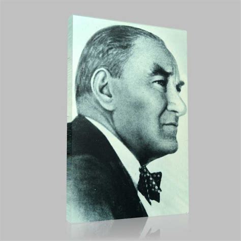 Siyah Beyaz Atat Rk Resimleri Kanvas Tablo