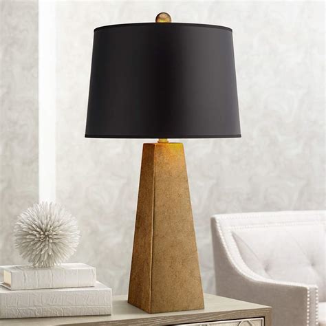 Alberto donà, deco table lamps, rigadin gold leaf spheres, black accents, pair. Possini Euro Design Gold Leaf Obelisk Table Lamp - #X1595 ...