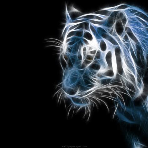 Abstract Blue Wallpaper Apple Background Cool Tiger Fractal