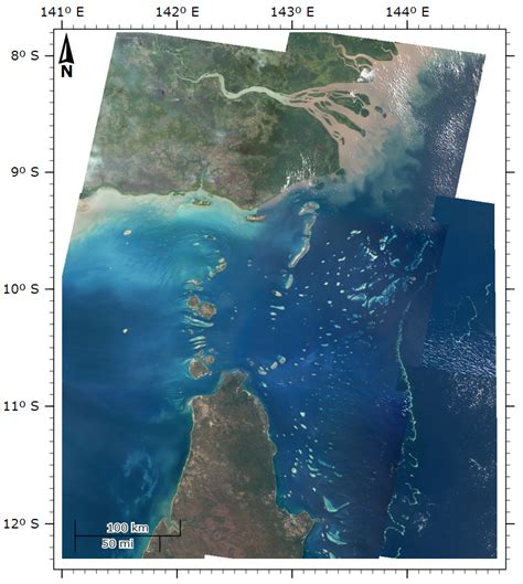 Torres Strait Clear Sky Clear Water Landsat 5 Satellite Composite