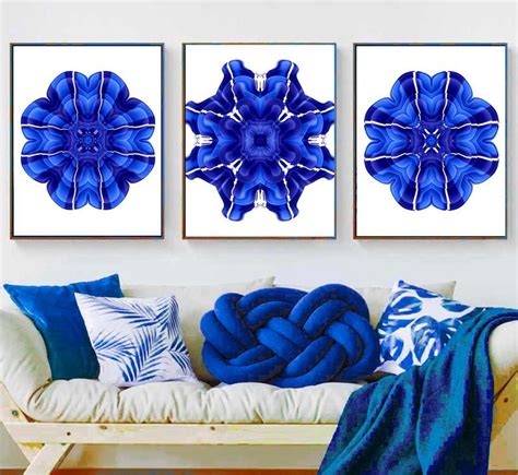 Decorate your home walls with wall art, photo frames, keyholders & more wall decor items at upto 50% off. Royal Blue Wall Art Set of 3 Prints Blue Flower Printable Wall | Etsy in 2021 | Royal blue walls ...