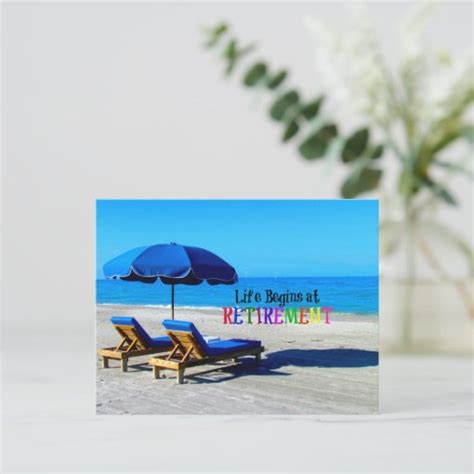 Life Begins At Retirement Relaxing At The Beach Postcard Zazzle