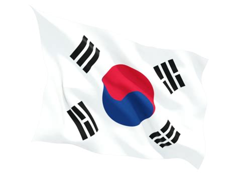 Fluttering flag. Illustration of flag of South Korea png image