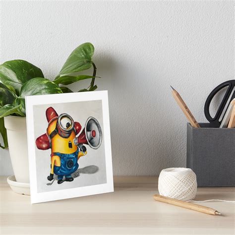 Fire Alarm Minion Art Board Print By Laurentangart Redbubble