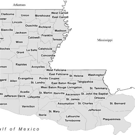 Parish County Map Of Louisiana Download Scientific Diagram