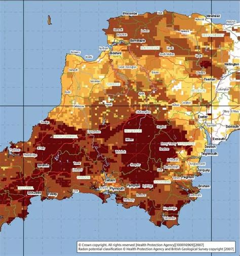Radon Gas Action Level Areas Of Devon Identified By Health Officials