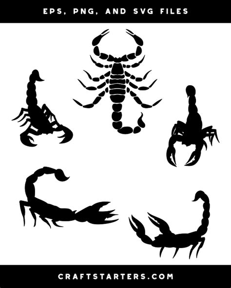 Scorpion Silhouettes Clip Art Library