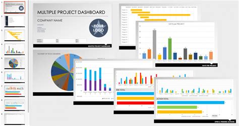 Download Multiple Project Dashboard Brain Powerpoint Infographic Template