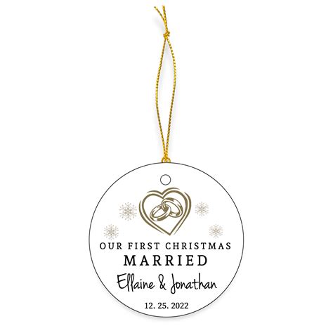 Personalized First Christmas Married Ceramic Ornaments Christmas