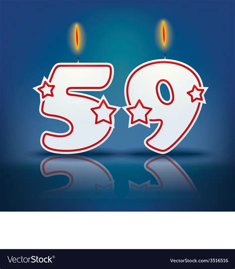 Birthday Candle Number 59 Royalty Free Vector Image