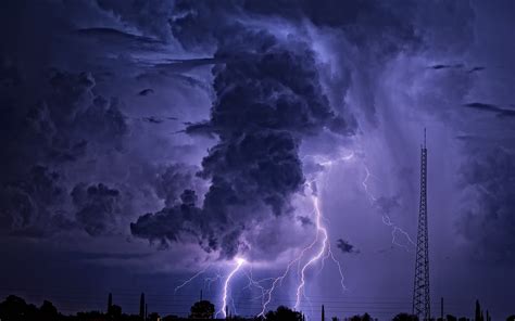 Thunderstorm Lightning Storm Nature Clouds Hd Wallpaper Wallpaper