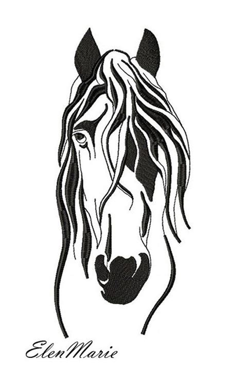 Horse Machine Embroidery Design Embroidery Horse Embroidery Etsy