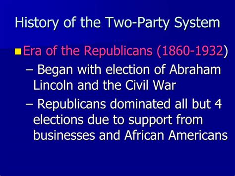 Ppt History Of The Two Party System In America Powerpoint