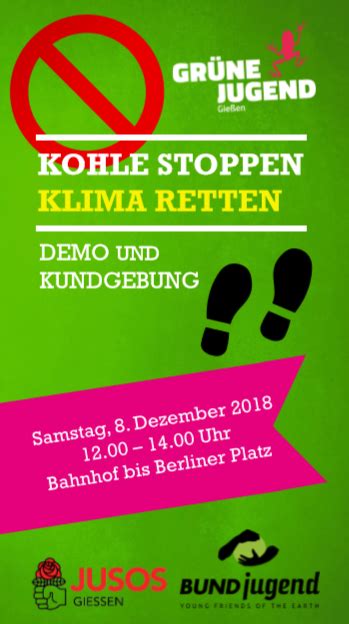 Demo Kohle Stoppen Klima Retten Grüne Jugend Gießen