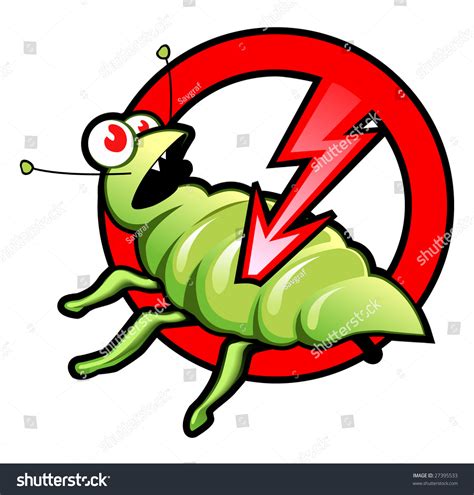 Infographics Label Cartoon Funny Bug For Pest Control Services No