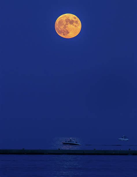 Full Moon Over The Lake Photograph By Steve Bell Fine Art America