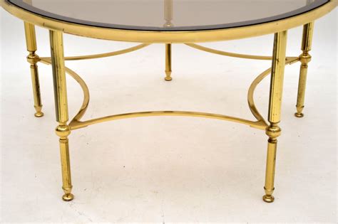 S Vintage French Brass Glass Coffee Table Retrospective
