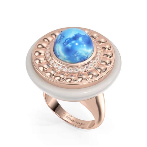 Enigma Ring Larimarcacholong Pink Gold Monsaraje Jewelry