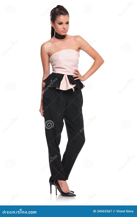 Young Woman With Hand On Hip Is Posing Stock Image Image Of Girl