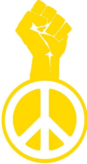 Yellow Peace Symbol On A White Background Free Image Download