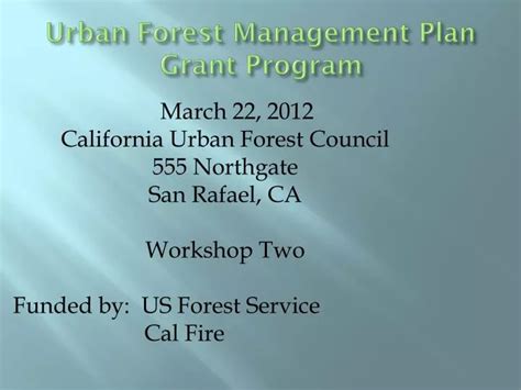 Ppt Urban Forest Management Plan Grant Program Powerpoint