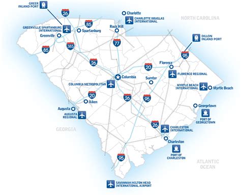 Map Of South Carolina Airports Fayre Jenilee