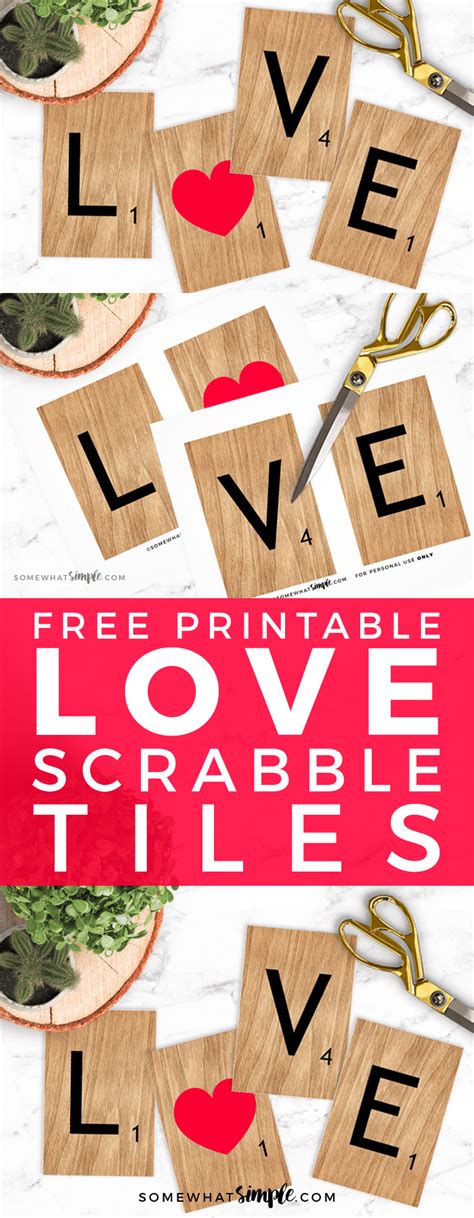 Free Printable Love Scrabble Tiles Valentine Wall Art Scrabble Wall