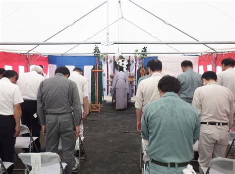 雨の中の地鎮祭 株式会社池田組