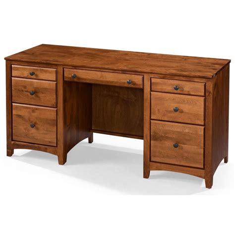 Amish Traditions Modular Home Office 6 Drawer Double Pedestal Desk