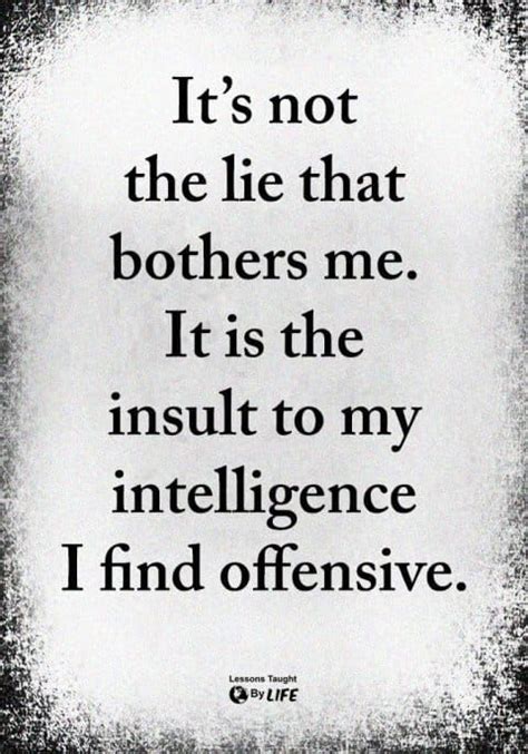 Its Not The Lie That Bothers Me It Is The Insult To My Intelligence I Find Offensive Pictures