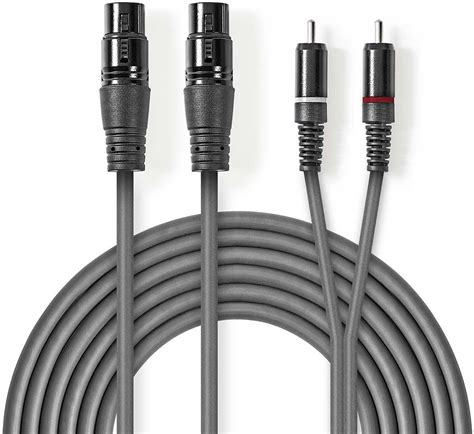 Cable De Audio Xlr 2x Xlr De 3 Pines Hembra 2x Rca Macho 30 M