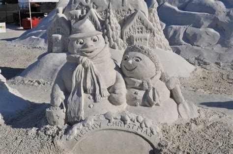 Merry Christmas From Myrtle Beach Sand Art Sand Sculptures Myrtle Beach